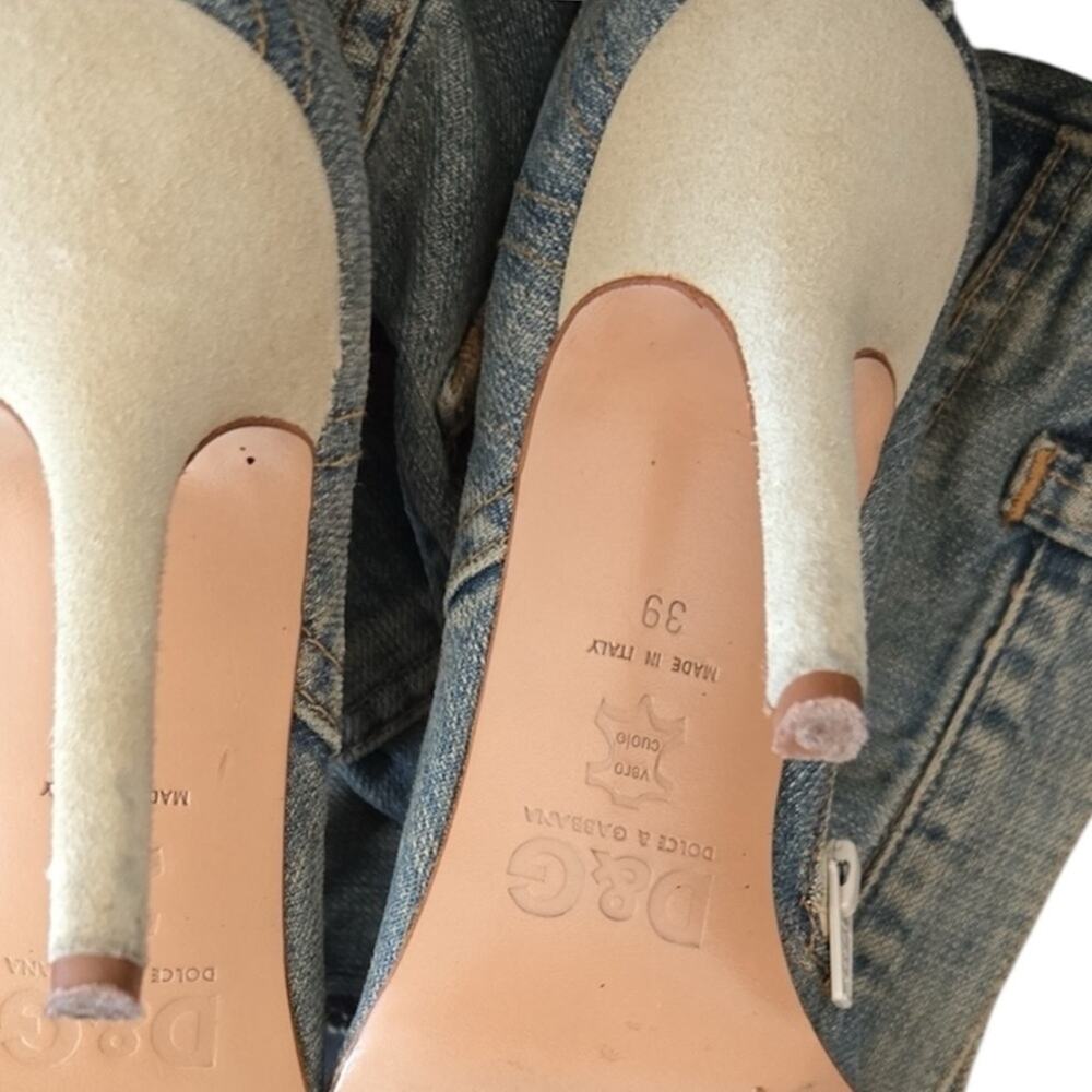 Dolce & Gabbana D&G Vintage Blue Denim Jean Boots - Picture 8 of 9